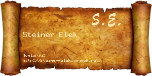 Steiner Elek névjegykártya
